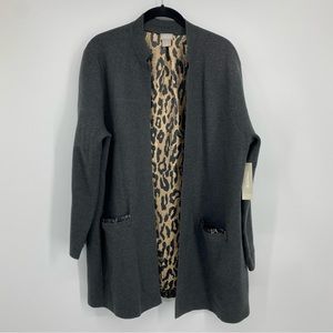 Chico’s Cardigan Sweater Animal Print Back Size 2 (large 12)